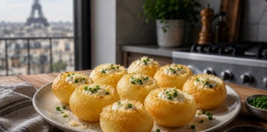 پوم سوفله فرانسوی؛ طرز تهیه سیب‌زمینی پفکی و ترد فرانسوی